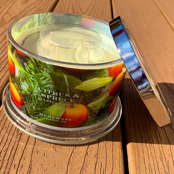 🆕CITRUS AND SPRUCE HARRY SLATKIN HOMEWORX 4 WICK, 18oz CANDLE NWTS! - Picture 5 of 5